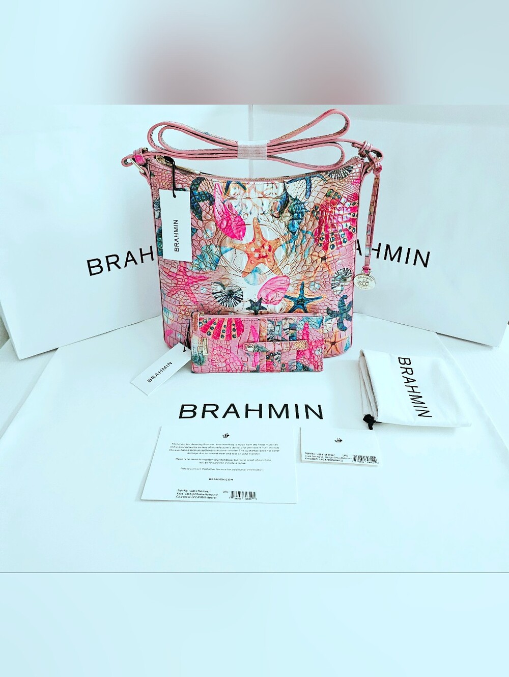 NWT Brahmin STARLIGHT OMBRE Katie w/Credit Card Wallet